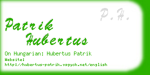 patrik hubertus business card